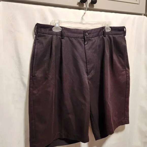 Tommy Armour Men's Size 36 Black Golf‎ Shorts Chino Pleated With Pockets - Picture 2 of 9